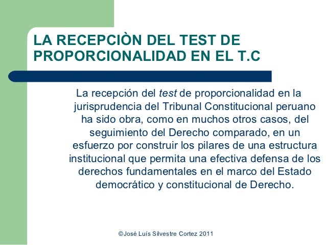 El test de proporcionalidad en la jurisprudencia del Tribunal Constitucional